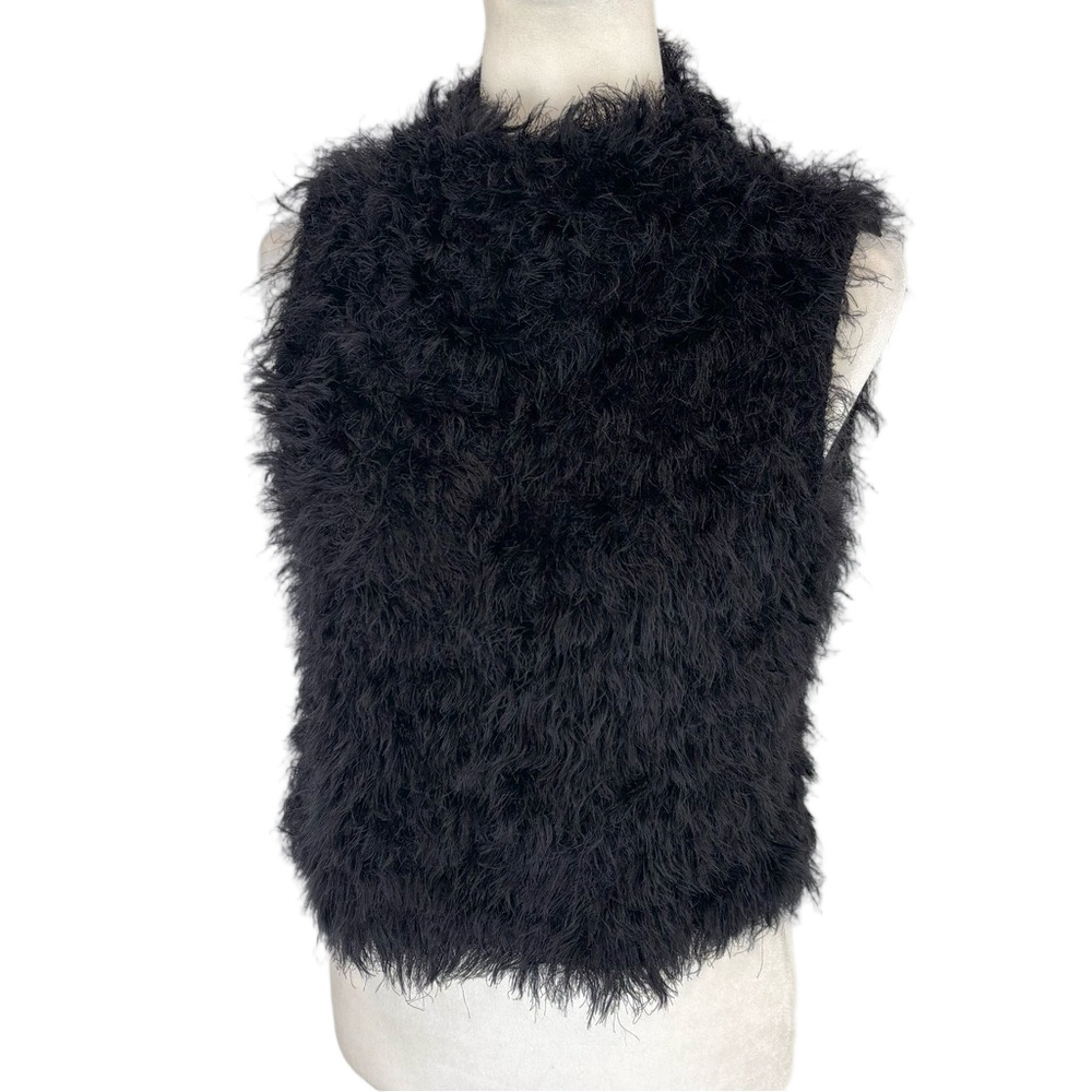 Vicini black shaggy vest